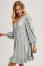 Load image into Gallery viewer, FLOUNCY RUFFLED DRESS EMBROIDERED