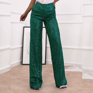 Sequin Long Loose Pants