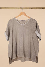 Load image into Gallery viewer, Italian Cotton Linen Rolled Sleeve T-shirt