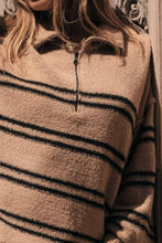 Load image into Gallery viewer, Tandy Striped Knit Quarter-Zip Sweater
