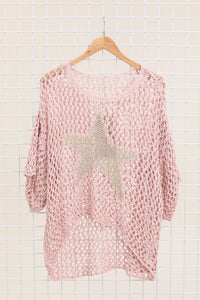 French Cotton Knit Sweater with Star