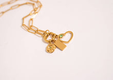 Load image into Gallery viewer, Paperclip Charm Necklace 18k gold PVD