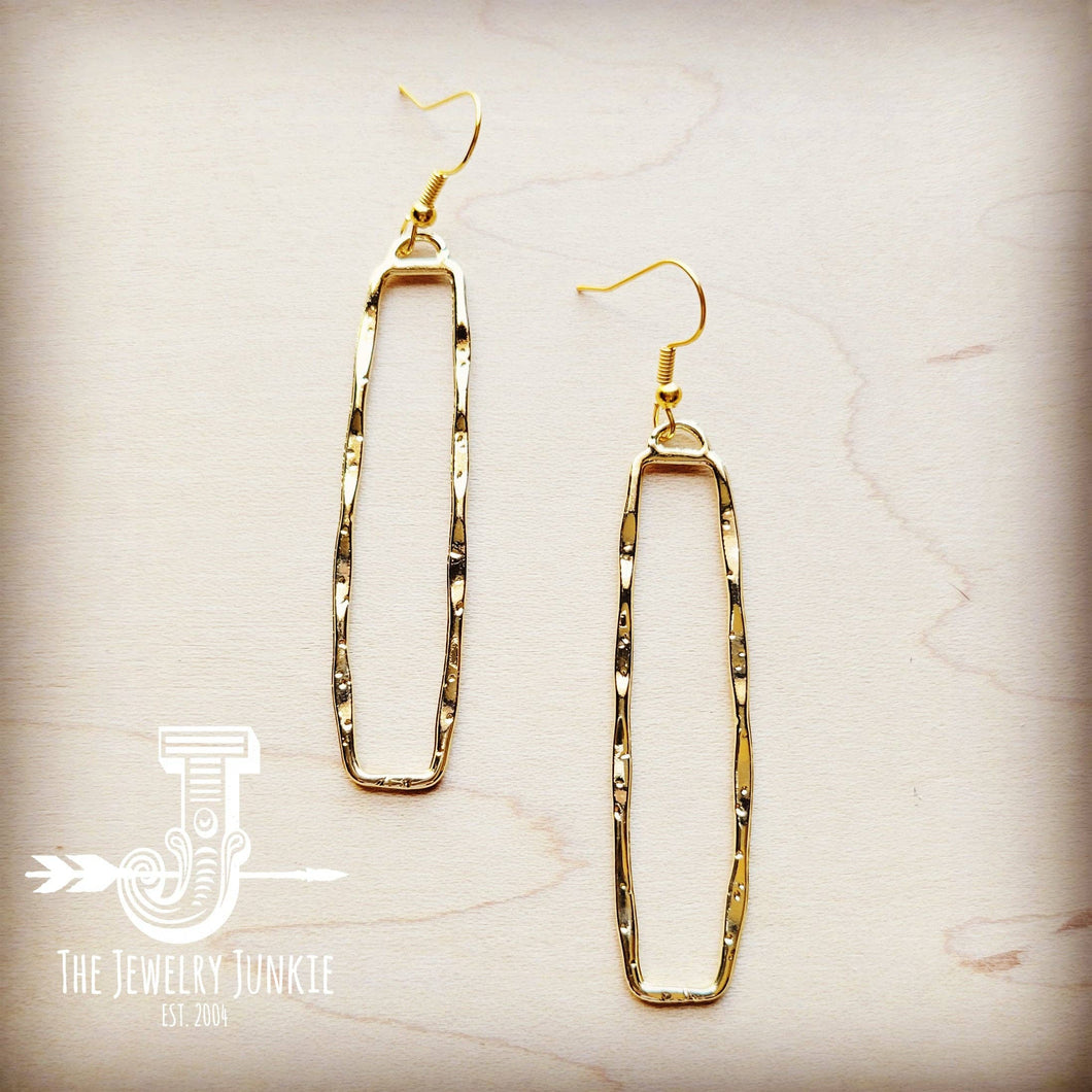 Golden Rectangle Handcrafted Dangle Earrings