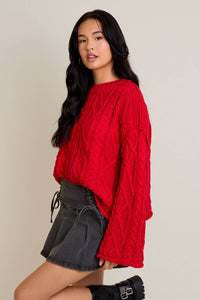 DARCY OVERSIZED CABLE KNIT SWEATER