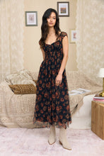 Load image into Gallery viewer, TYNLEE FLORAL ORGANZA MIDI DRESS