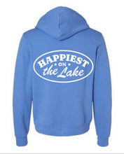 Load image into Gallery viewer, Our own Exclusive Tahoe “Happiest at the Lake” Zip-Up Hoodie | Unisex Sweatshirt