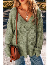 Load image into Gallery viewer, Feyre Eyelet V-Neck Sweater