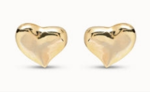 Uno Heart Earrings Gold