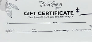 Tipsy Gypsy Boutique Gift Card
