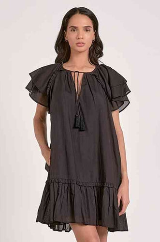 Isla Black Tie Mini Dress