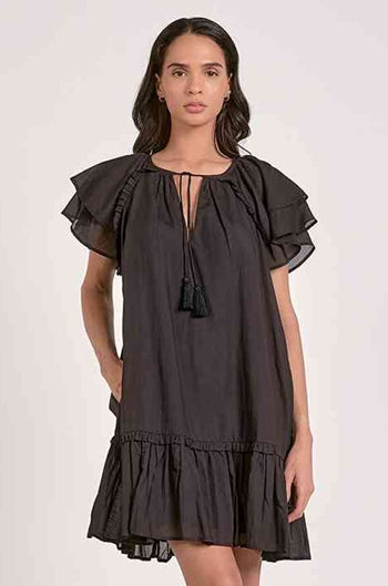 Isla Black Tie Mini Dress