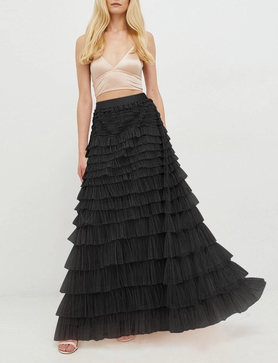 Ruffle Maxi Skirt