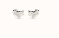 Uno Heart Earrings Silver Medium Size Heart