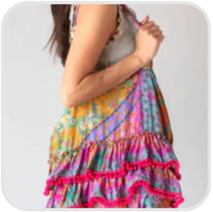 Cotton Ruffle Tote Bag