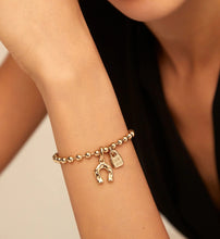 Load image into Gallery viewer, Emotions Beaded Charm Bracelet Gold