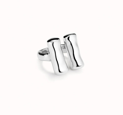 Ser Natural Vertical Tubes Ring Silver