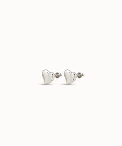 Uno Heart Earrings Silver