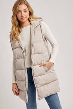Load image into Gallery viewer, GIGI HOODED LONGLINE PUFFER VEST