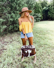 Load image into Gallery viewer, Weekender Duffle Leather Hair On Cowhide Bag