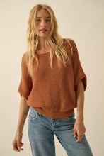 Load image into Gallery viewer, Gia Short-Sleeve Pointelle Ribbed Knit Sweater