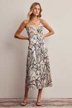 Load image into Gallery viewer, Flora Lace Trim Satin Midi Dress