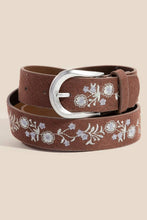 Load image into Gallery viewer, Soft Floral Embroidered Vegan Leather Belt