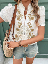 Load image into Gallery viewer, Lola Embroidered Ruffle Sleeve Top