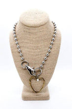 Load image into Gallery viewer, Brass Cutout Heart Convertible Silver Chain Necklace