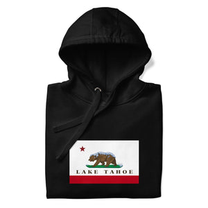 Unisex Hoodie CA Flag with Bear - Lake Tahoe