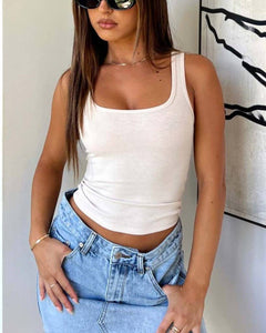 Ribbed Tight Fit Summer Cami Tank Tops