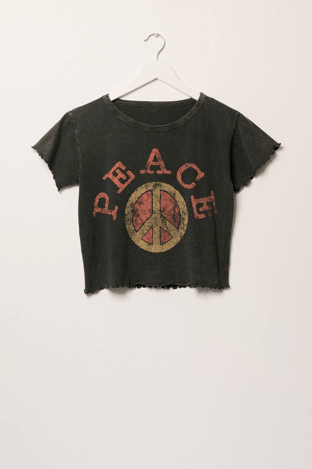 Peace Lettuce Edge Distressed Tee