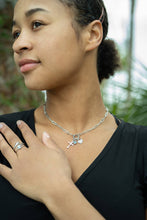 Load image into Gallery viewer, Paperclip Charm Necklace 18k gold PVD
