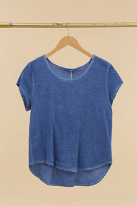 Cotton-linen blend t-shirt, round neck 3389