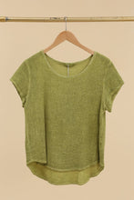 Load image into Gallery viewer, Cotton-linen blend t-shirt, round neck 3389