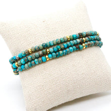 Load image into Gallery viewer, Turquoise Jasper + Gold Bracelet Bundle