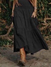 Load image into Gallery viewer, Boho Cargo Pocket Maxi Skirt