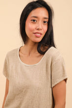 Load image into Gallery viewer, Cotton-linen blend t-shirt, round neck 3389