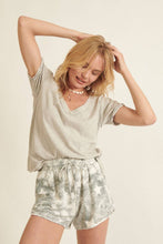 Load image into Gallery viewer, Vintage Mineral Raw-Edge V-Neck Tee