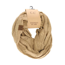 Load image into Gallery viewer, Solid Cable Knit CC Infinity Scarf