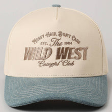 Load image into Gallery viewer, Messy Hair Wild West Cowgirl Club Embroidery Hat