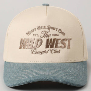 Messy Hair Wild West Cowgirl Club Embroidery Hat