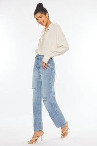 Distressed Straight Leg Jeans