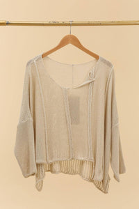 Bizou Asymmetrical Cotton Sweater - France