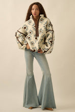 Load image into Gallery viewer, Geo-Print Sherpa Fleece Half-Zip Pullover