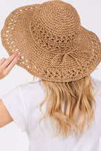 Load image into Gallery viewer, Crochet Knit Straw Sun Hat