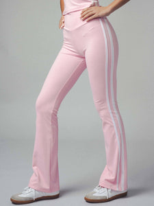 High-Waist Side Stripe Flared Pants