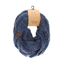 Load image into Gallery viewer, Metallic Cable Knit CC Infinity Scarf SF800MET