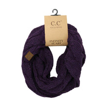 Load image into Gallery viewer, Metallic Cable Knit CC Infinity Scarf SF800MET