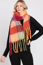 Load image into Gallery viewer, Plaid Oblong Fringe Scarf