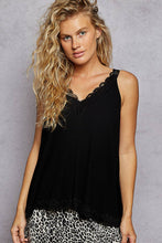 Load image into Gallery viewer, Black Lace Tank Top